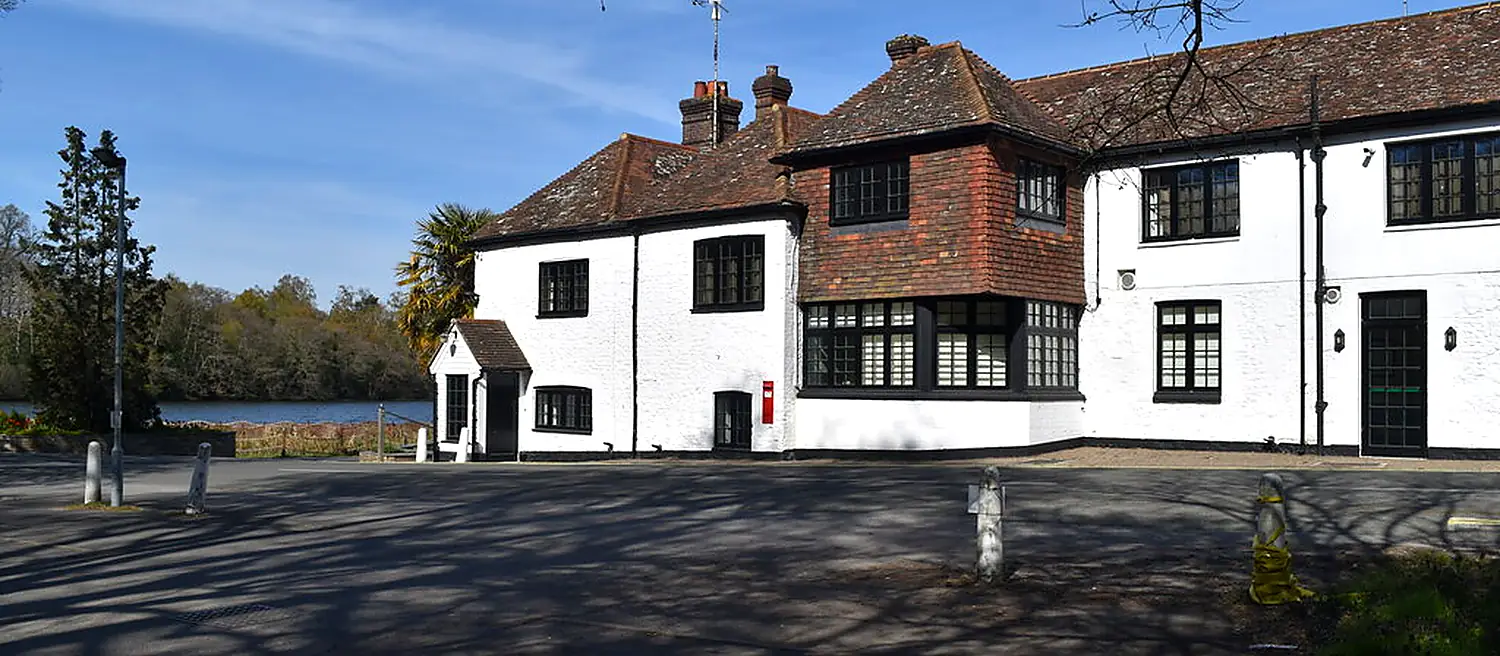 Frensham Pond Wedding Taxi Service: Frensham Pond Hotel, beside the pond